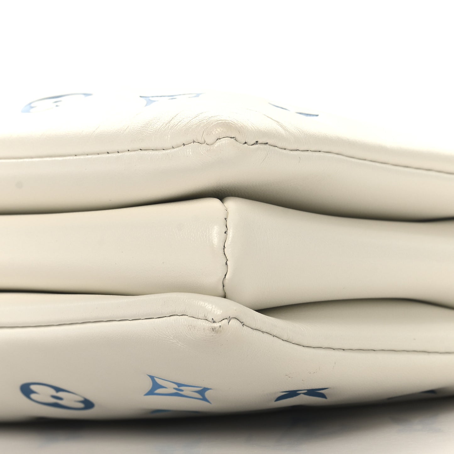 Lambskin Embossed Monogram Tricolor By The Pool Coussin PM White Blue