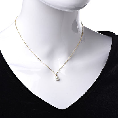 Mikimoto 18K Yellow Gold Akoya Pearl 7mm Pendant Necklace 2 of 6