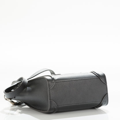 Celine Drummed Calfskin Nano Luggage Black 4 of 12