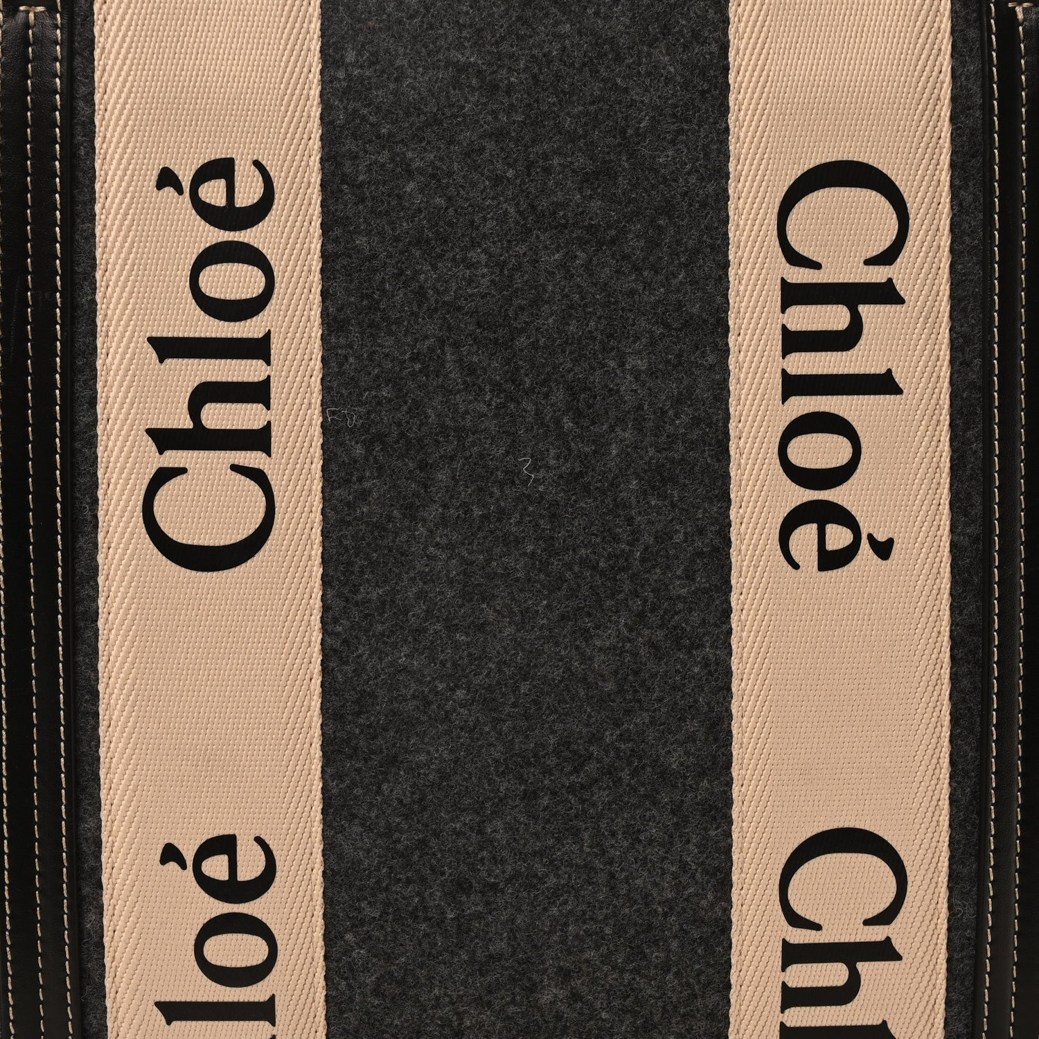 Chloe Felt Large Woody Ribbon Tote Cashmere Grey 8 of 10