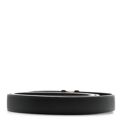 Louis Vuitton Calfskin Embossed LV Initiales 20mm Belt 75 30 Black 2 of 9