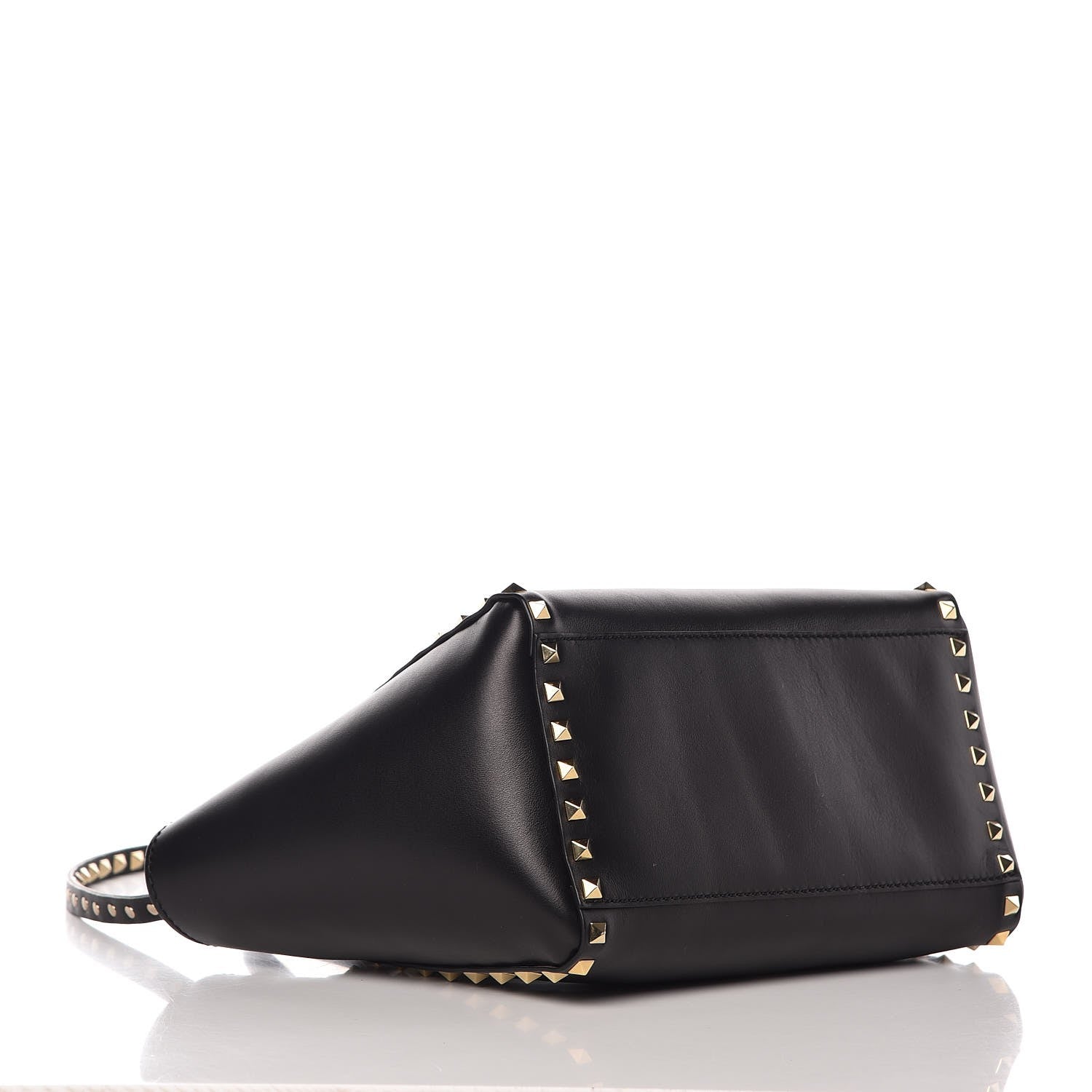 Valentino Garavani Vitello Small Rockstud Double Handle Tote Black 5 of 9