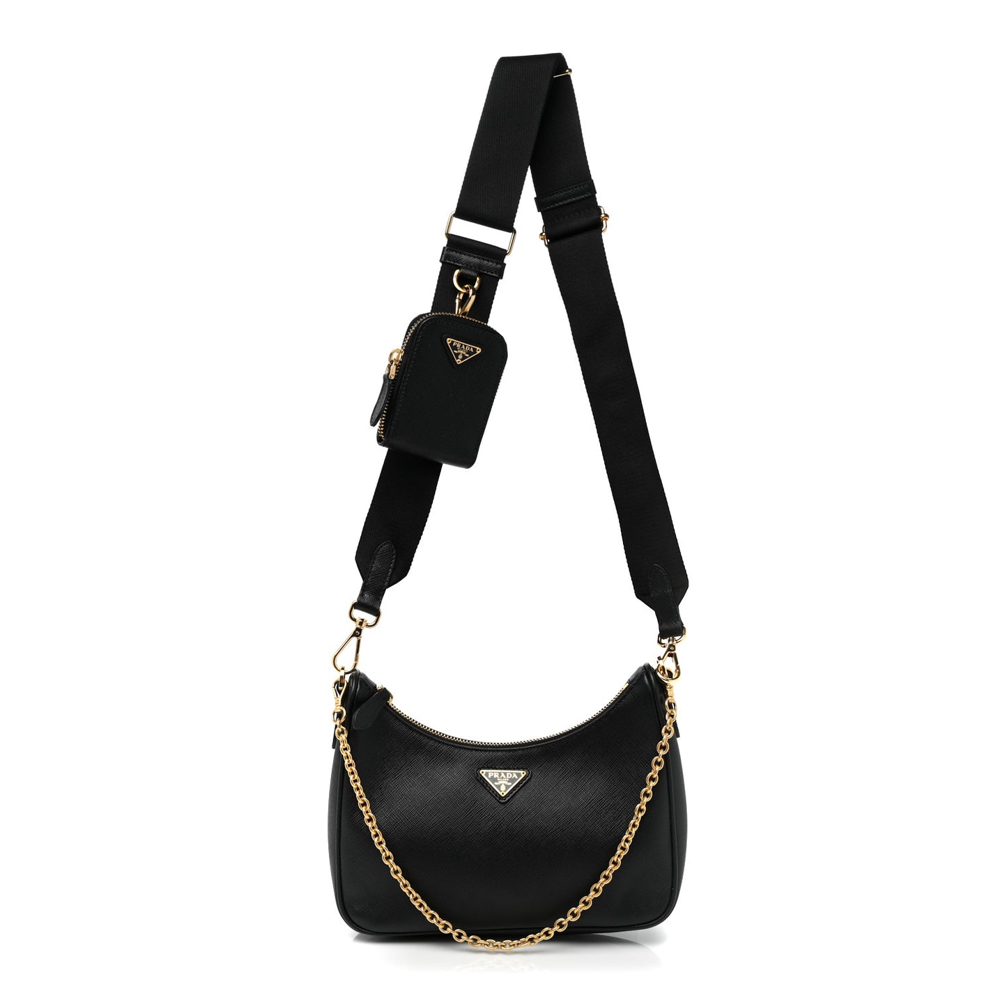Saffiano Lux Re-Edition 2005 Shoulder Bag Black