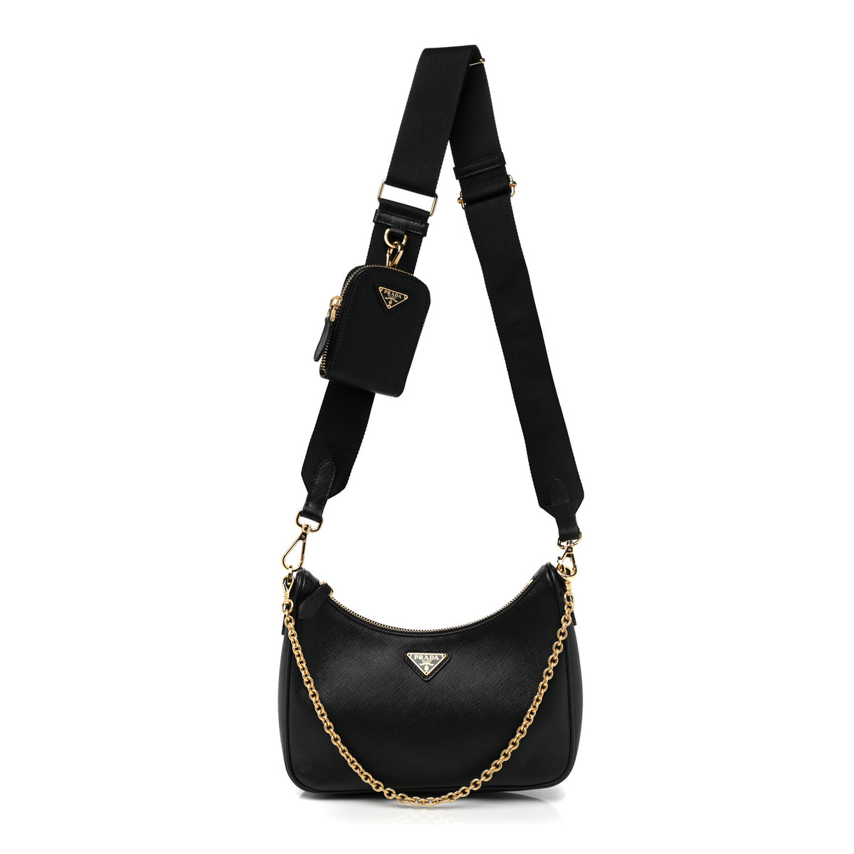 Prada Saffiano Lux Re-Edition 2005 Shoulder Bag Black 1 of 7
