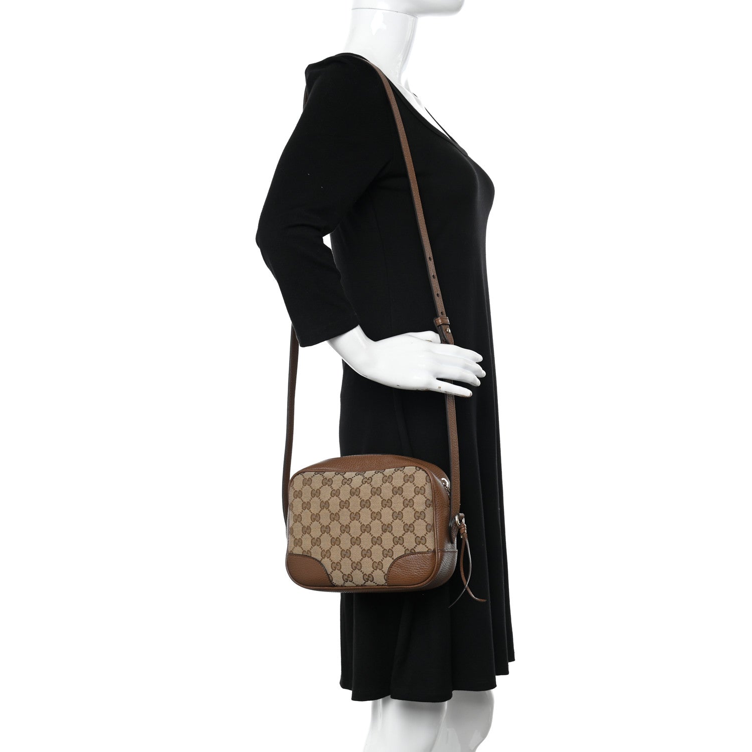 Gucci Monogram Mini Bree Messenger Bag Beige Tabacco 2 of 11