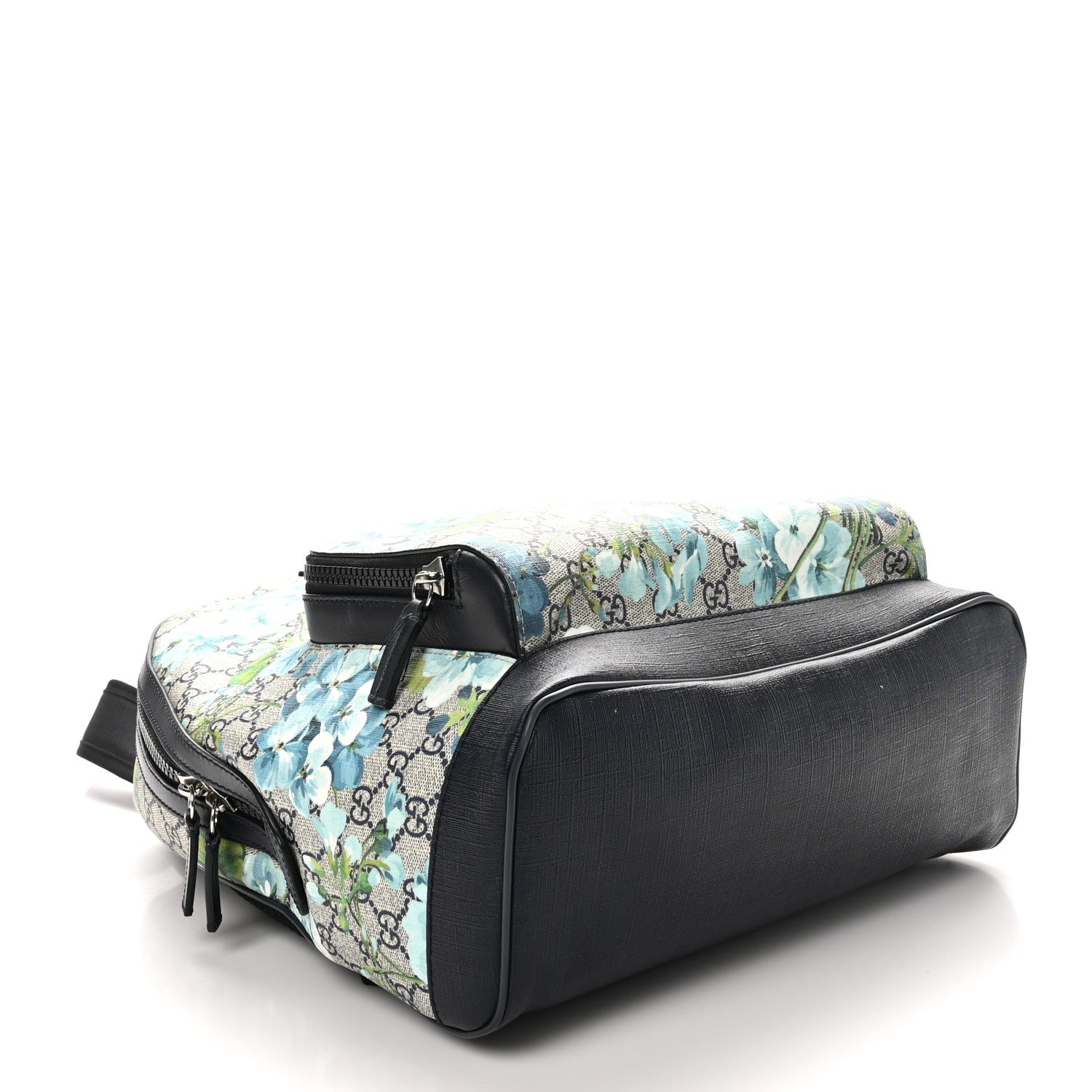 Gucci GG Supreme Monogram Blooms Medium Day Backpack Beige Blue Navy 4 of 10