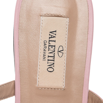 Valentino Garavani Nappa Rockstud Caged Flat Slide Sandals 37.5 Water Rose 7 of 7