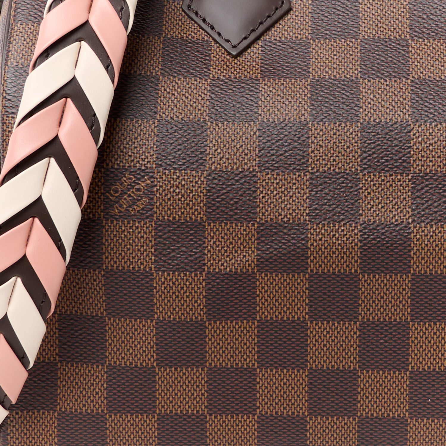 Louis Vuitton Damier Ebene Braided Speedy Bandouliere 25 Pink 9 of 12