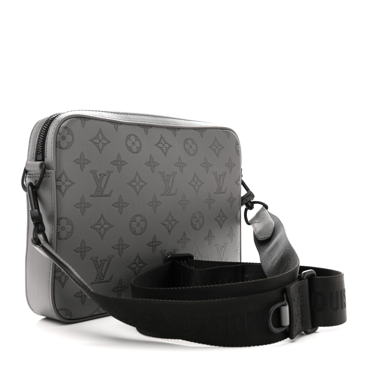 Louis Vuitton Calfskin Monogram Shadow Trio Messenger Anthracite Gray 4 of 15