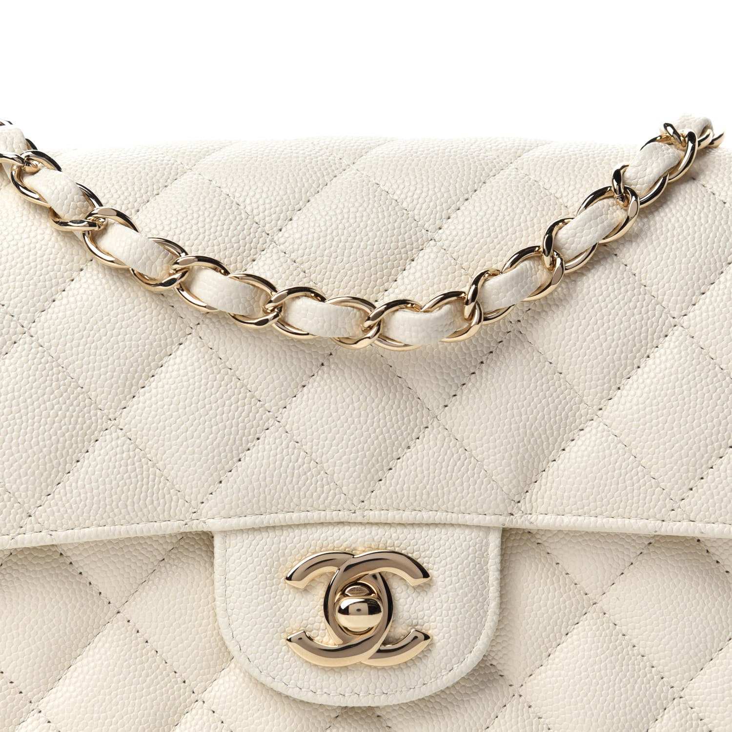 Chanel Caviar Quilted Mini Rectangular Flap White 10 of 11