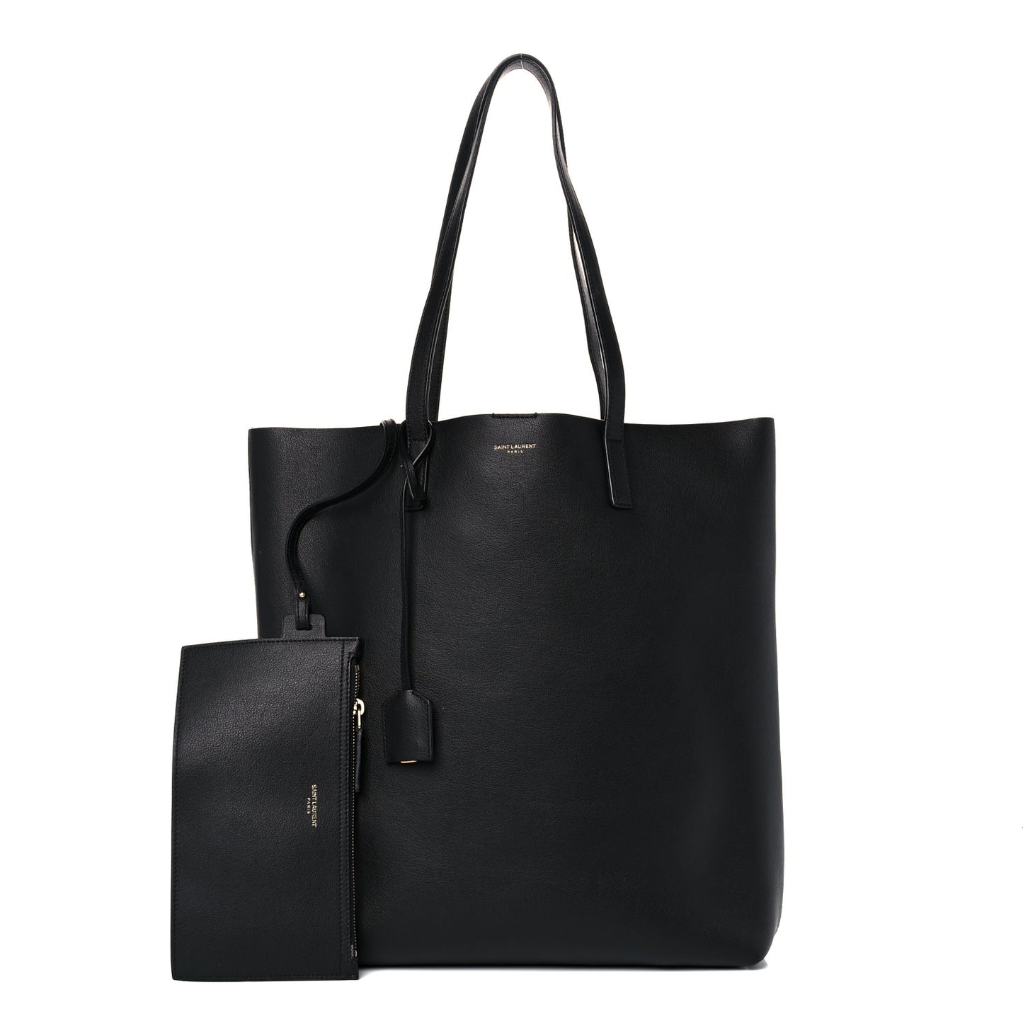 Calfskin Medium Shopping Tote Black