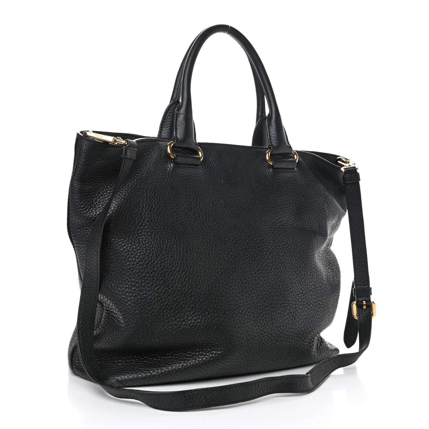 Prada Vitello Daino Tote Black 2 of 4