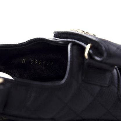 Chanel Grained Calfskin Velcro Dad Sandals 40 Black 10 of 11