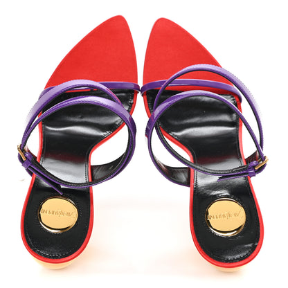 Saint Laurent Vernice Seta Soft Tallulah 110 Sandals 37.5 Acinus Violet 2 of 11