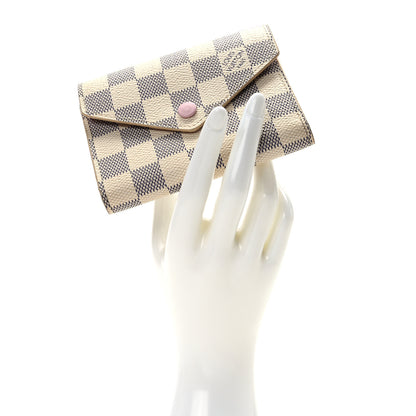 Louis Vuitton Damier Azur Victorine Wallet Rose Ballerine 2 of 9