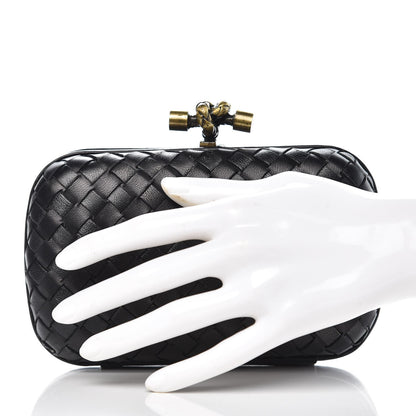 Bottega Veneta Nappa Intrecciato Knot Studded Clutch Black 2 of 15