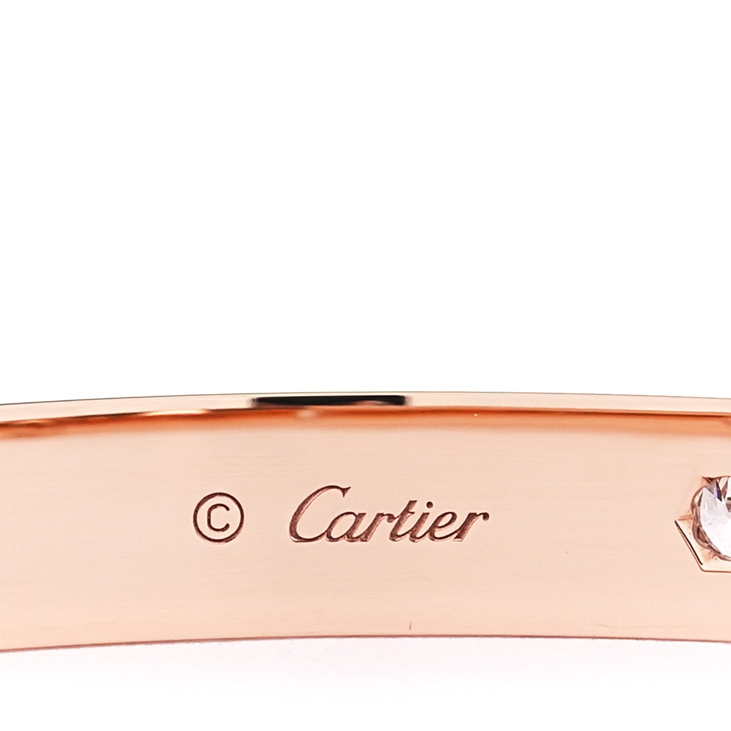 Cartier 18K Pink Gold 4 Diamond LOVE Bracelet 18 4 of 6