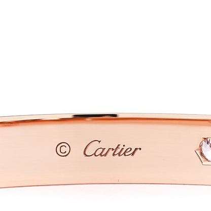 Cartier 18K Pink Gold 4 Diamond LOVE Bracelet 18 4 of 6