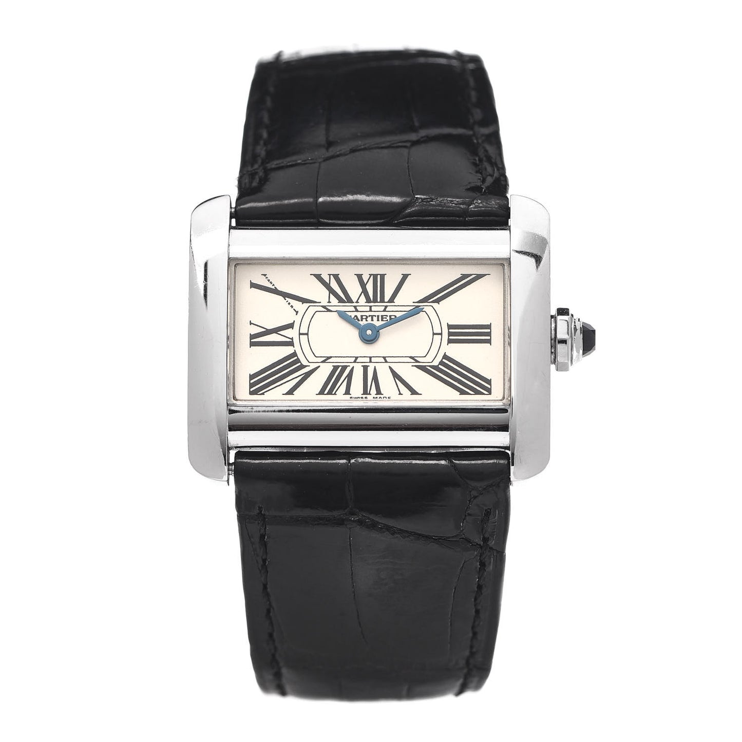 Stainless Steel Alligator 32mm Tank Divan Quartz Watch