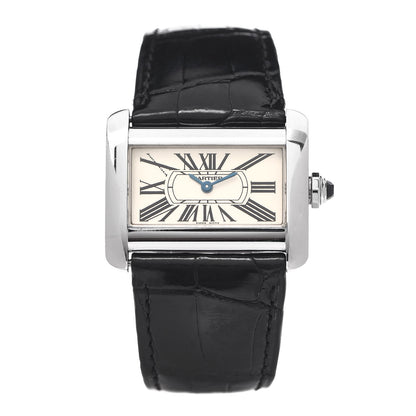 Cartier Stainless Steel Alligator 32mm Tank Divan Quartz Watch 1 of 6
