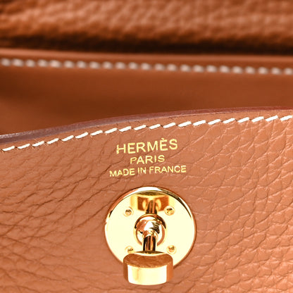 Hermes Taurillon Clemence Mini Lindy 20 Gold 6 of 11