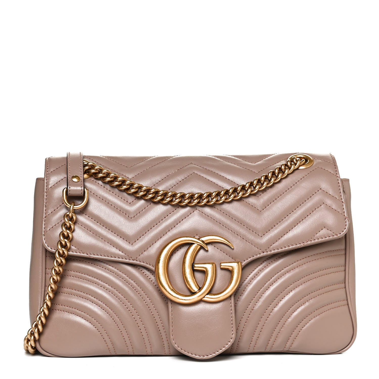 Gucci Calfskin Matelasse Medium GG Marmont Shoulder Bag Porcelain Rose 1 of 11