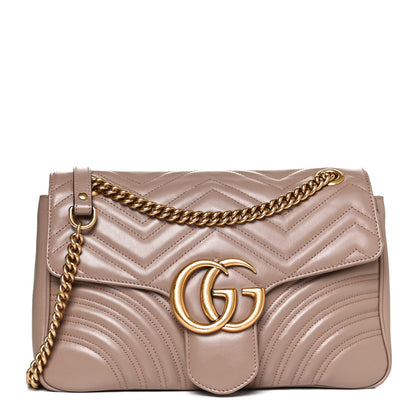 Gucci Calfskin Matelasse Medium GG Marmont Shoulder Bag Porcelain Rose 1 of 11