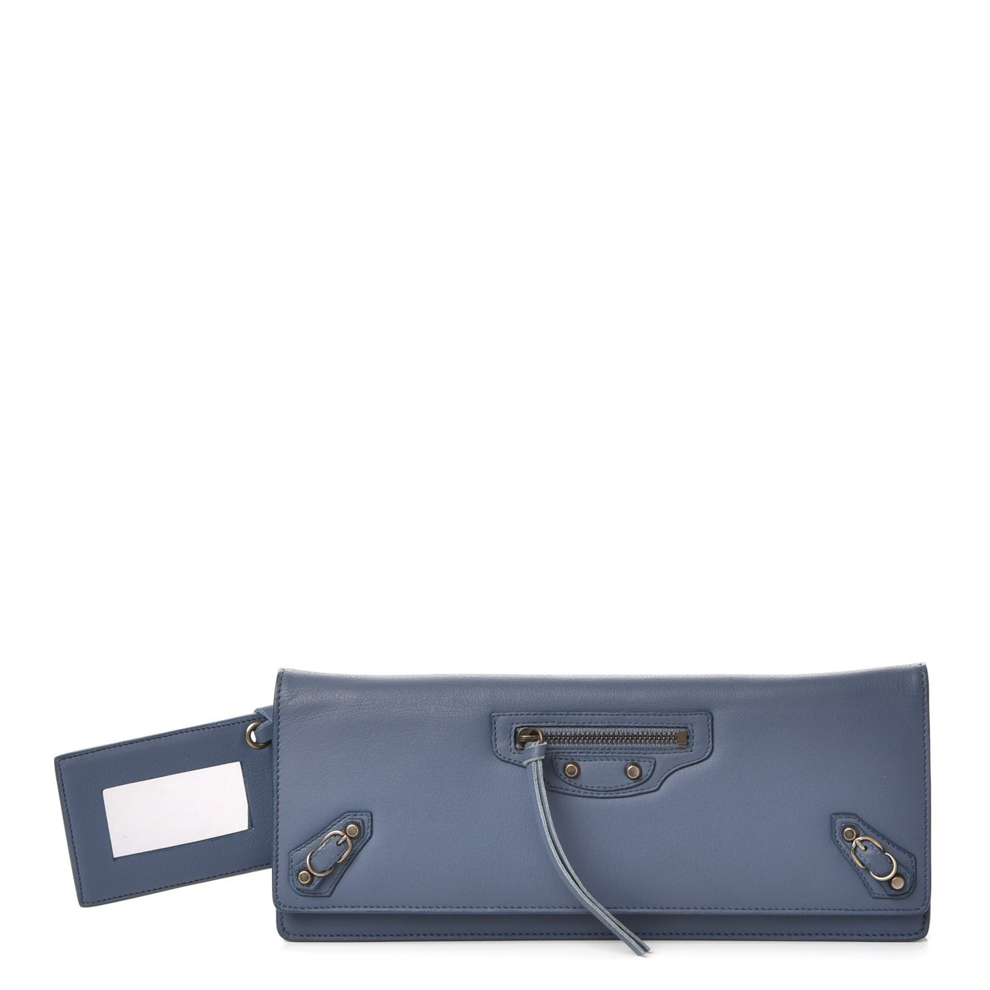 Calfskin Papier Wand Clutch Petroleu Bleu