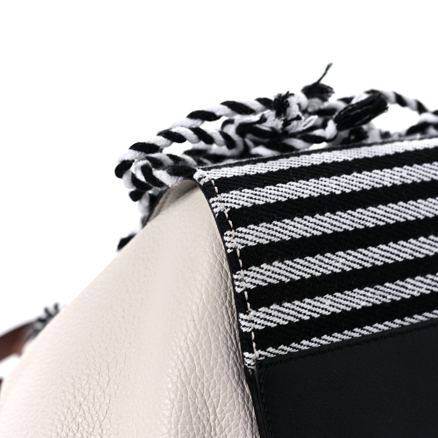 Loewe Calfskin Stripe Small Hammock Shoulder Bag Tan Black 7 of 11
