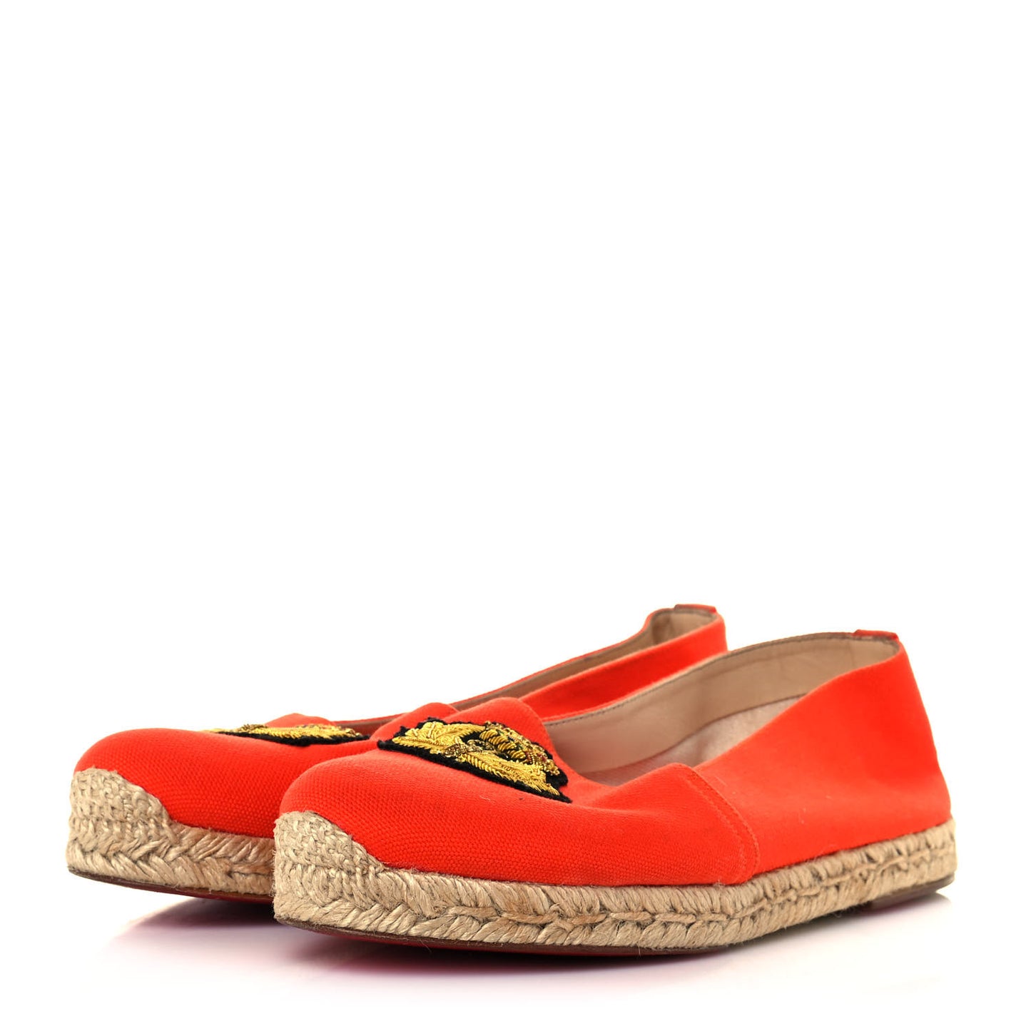 Olana Canvas Galia Flat Espadrilles 39 Orange