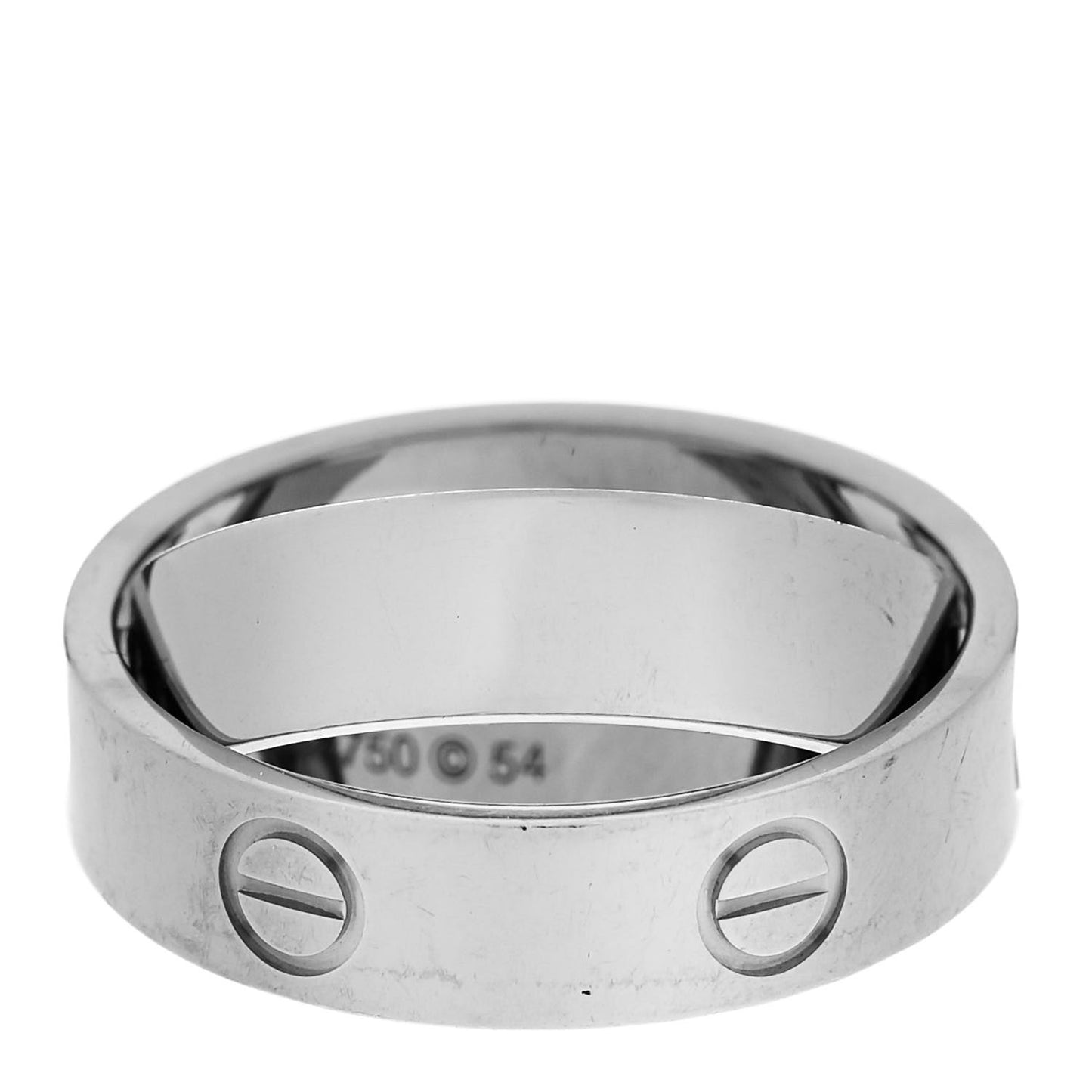 18K White Gold 5.5mm Astro LOVE Ring 54 7