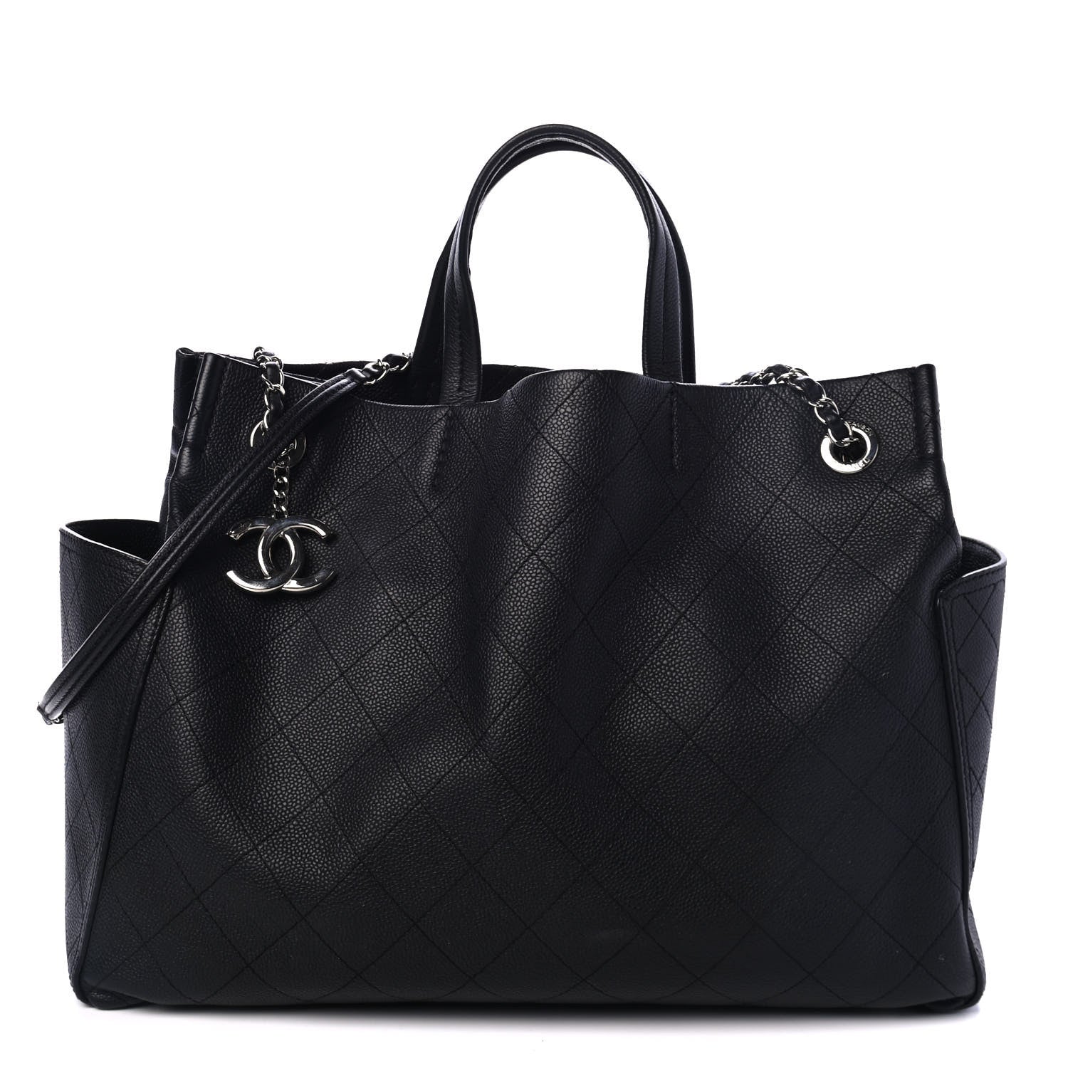 Chanel Grained Calfskin CC Pocket Tote Black 1 of 4