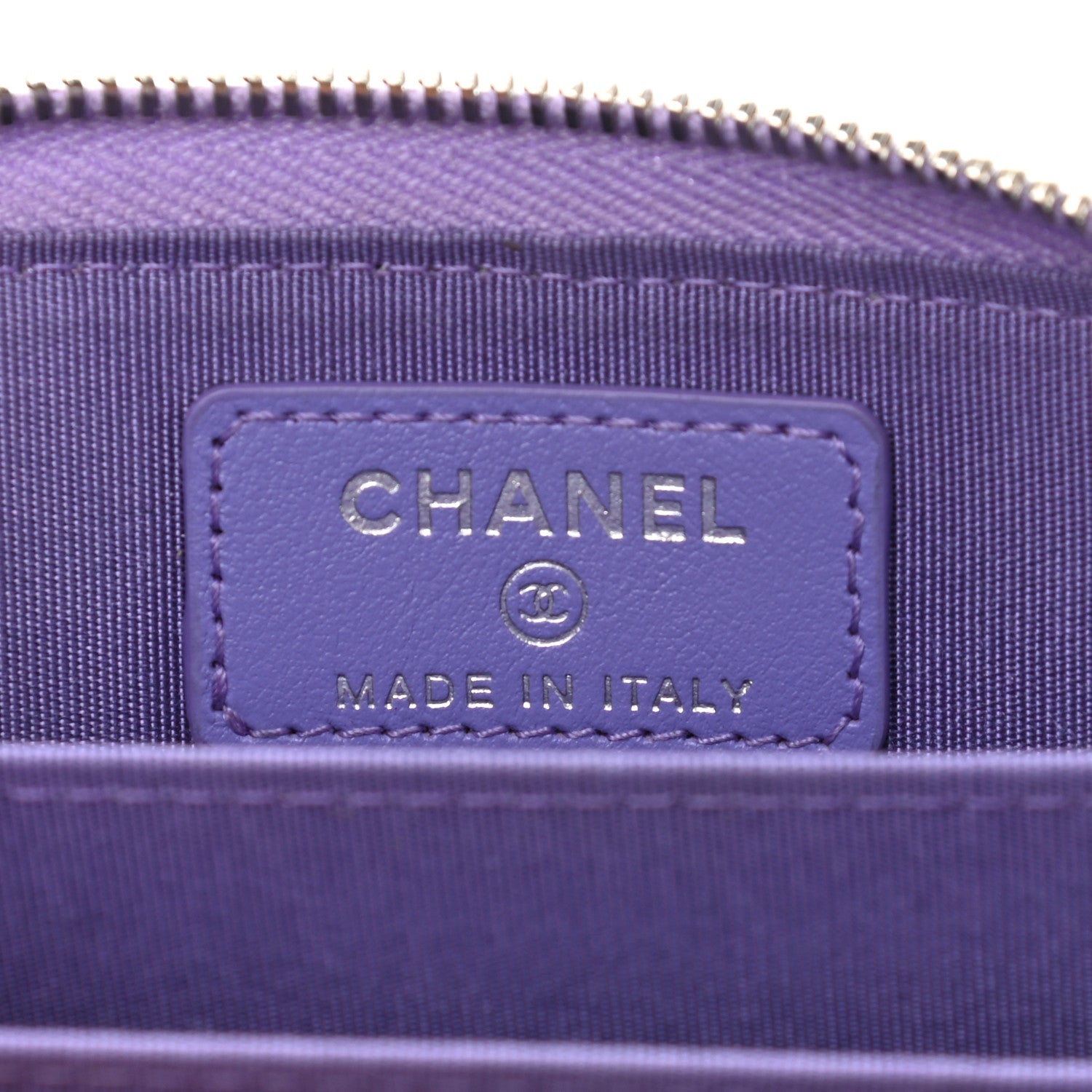 Chanel Caviar Quilted Incognito Zip Coin Purse Purple 7 of 8