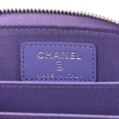 Chanel Caviar Quilted Incognito Zip Coin Purse Purple 7 of 8