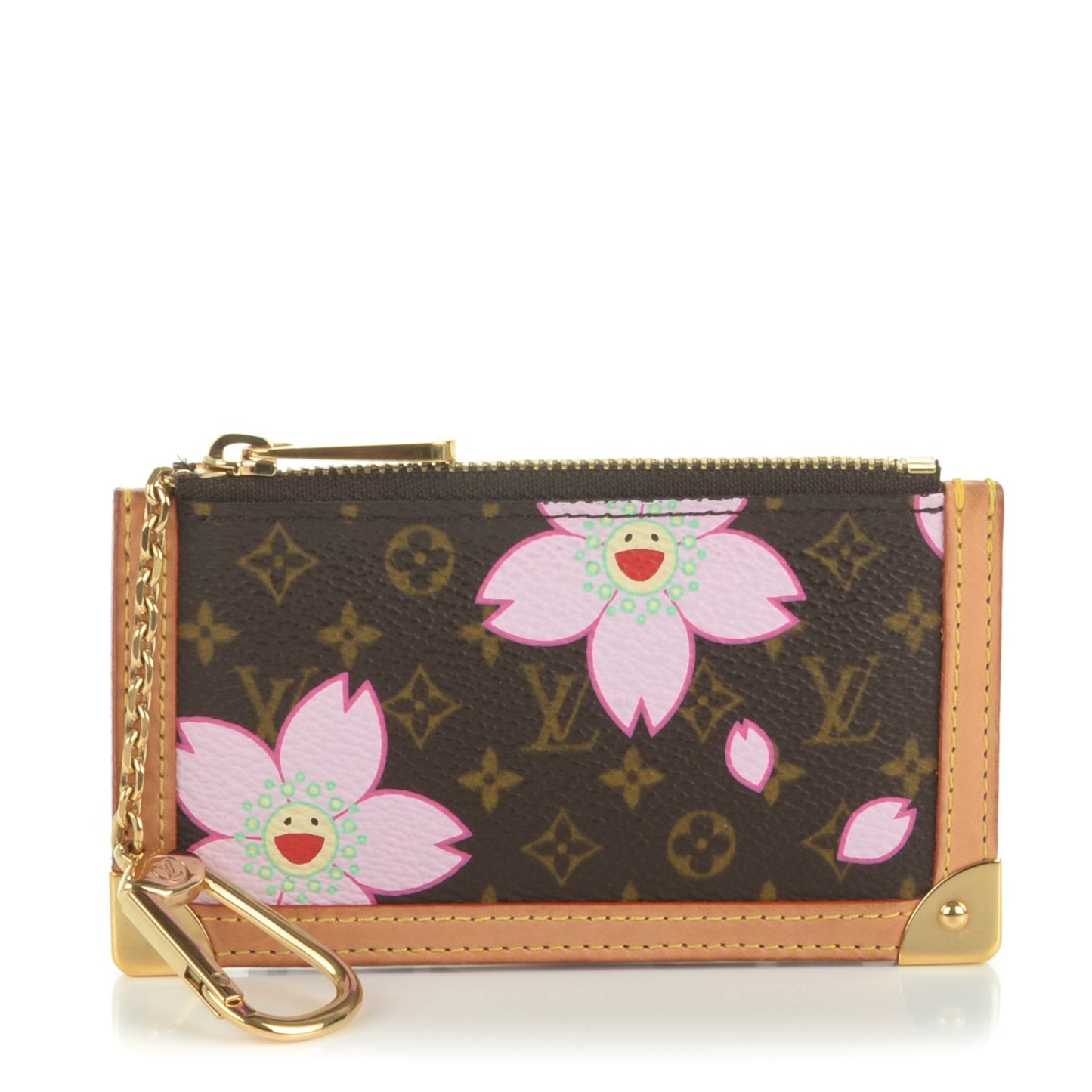 Monogram Cherry Blossom Key Pouch Brown