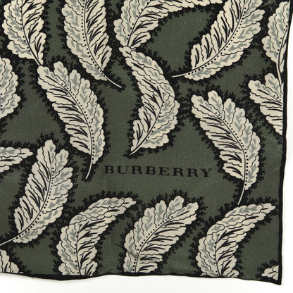 Burberry Silk Leaf Print Scarf Dusty Green 3 of 4
