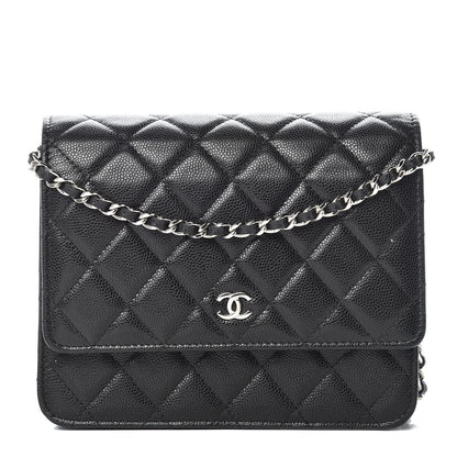 Chanel Caviar Quilted Square Wallet On Chain WOC Black 1 of 9