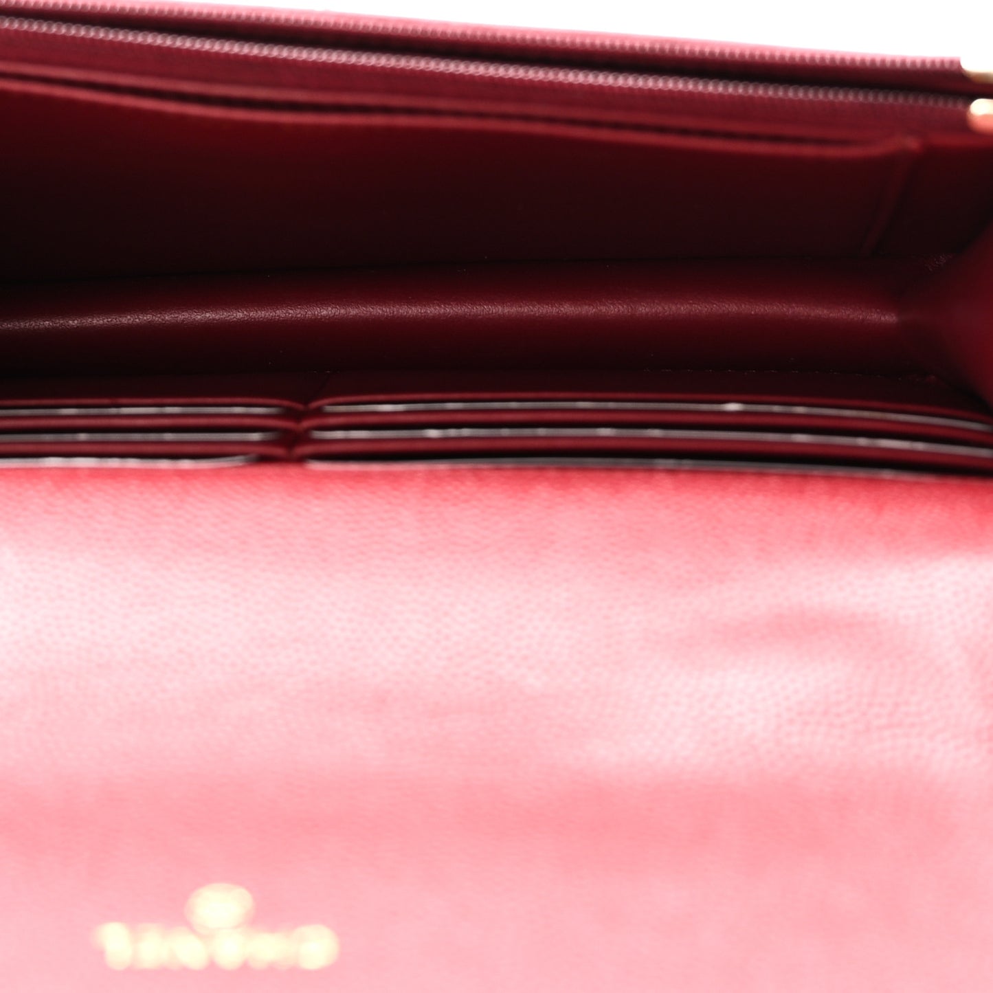 Shiny Caviar Quilted Turnlock Top Handle Wallet On Chain WOC Red