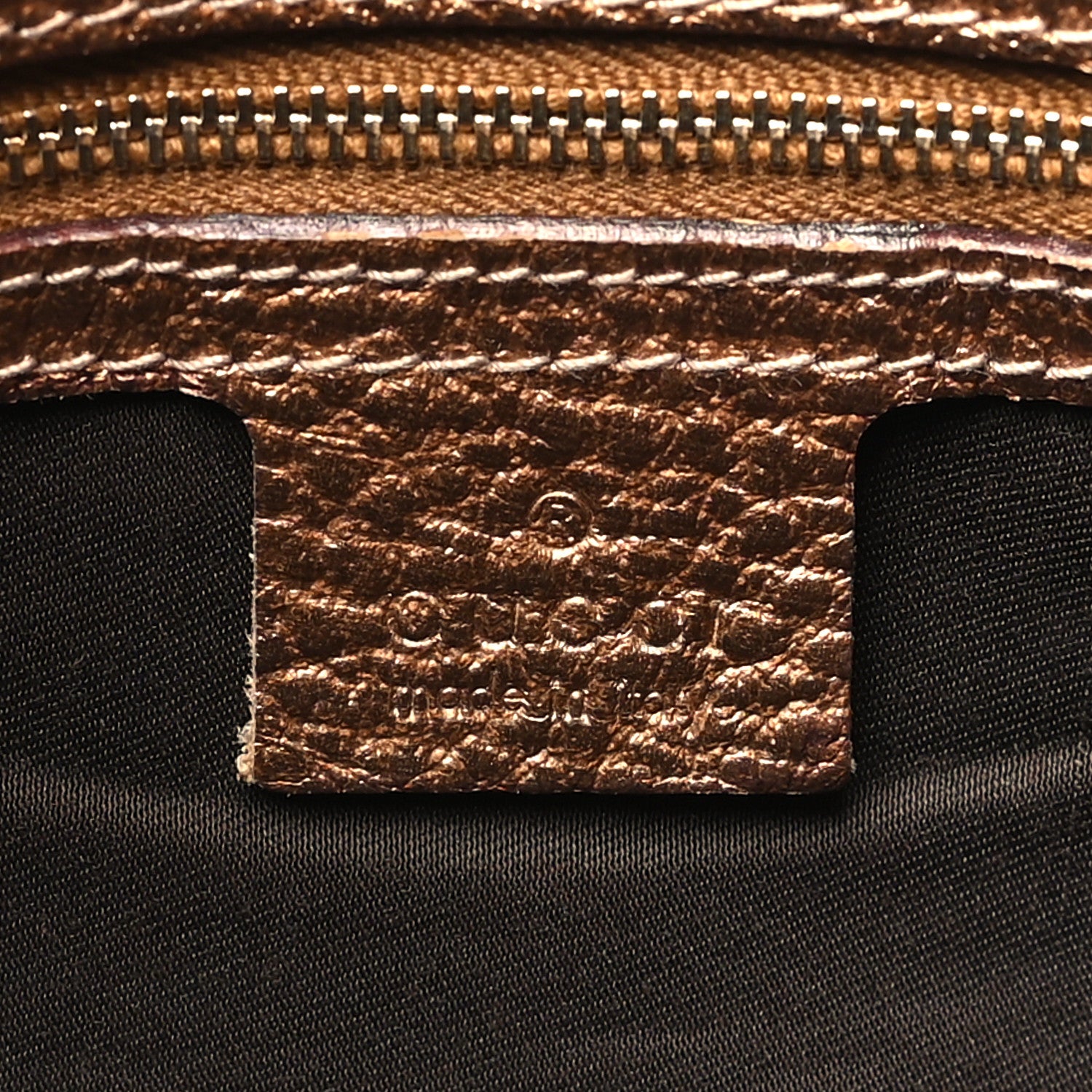 Gucci Metallic Calfskin Medium Hasler Tote Bronze 6 of 10