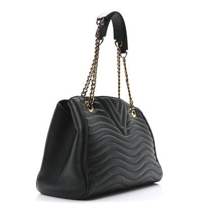 Louis Vuitton Calfskin New Wave Chain Tote Black 3 of 9