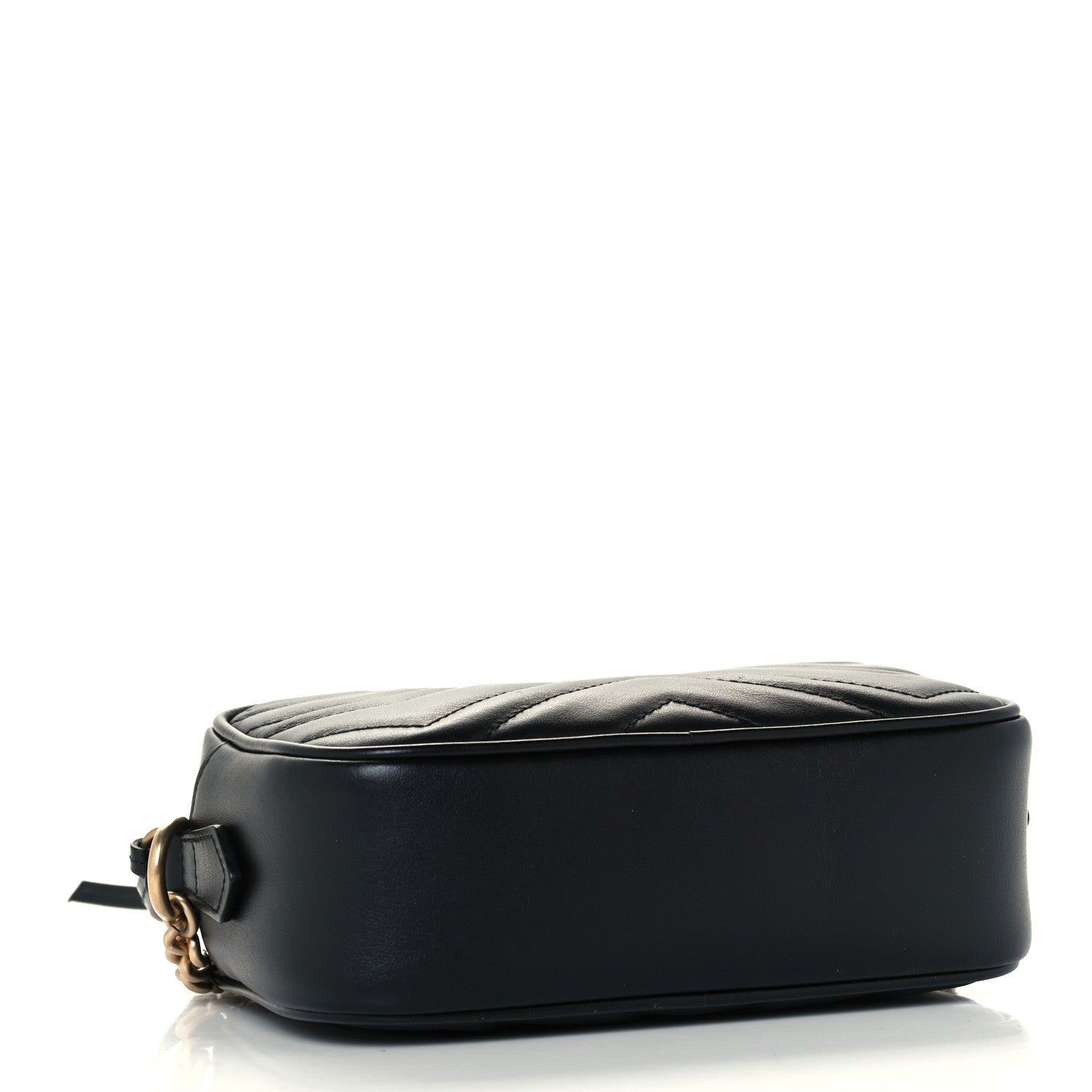 Gucci Calfskin Matelasse Mini GG Marmont Chain Shoulder Bag Black 4 of 11