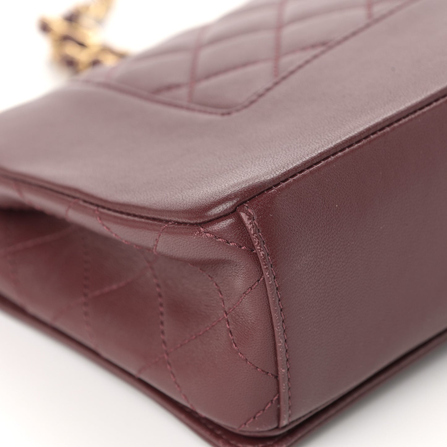 Sheepskin Quilted Vintage Mademoiselle Flap Dark Red