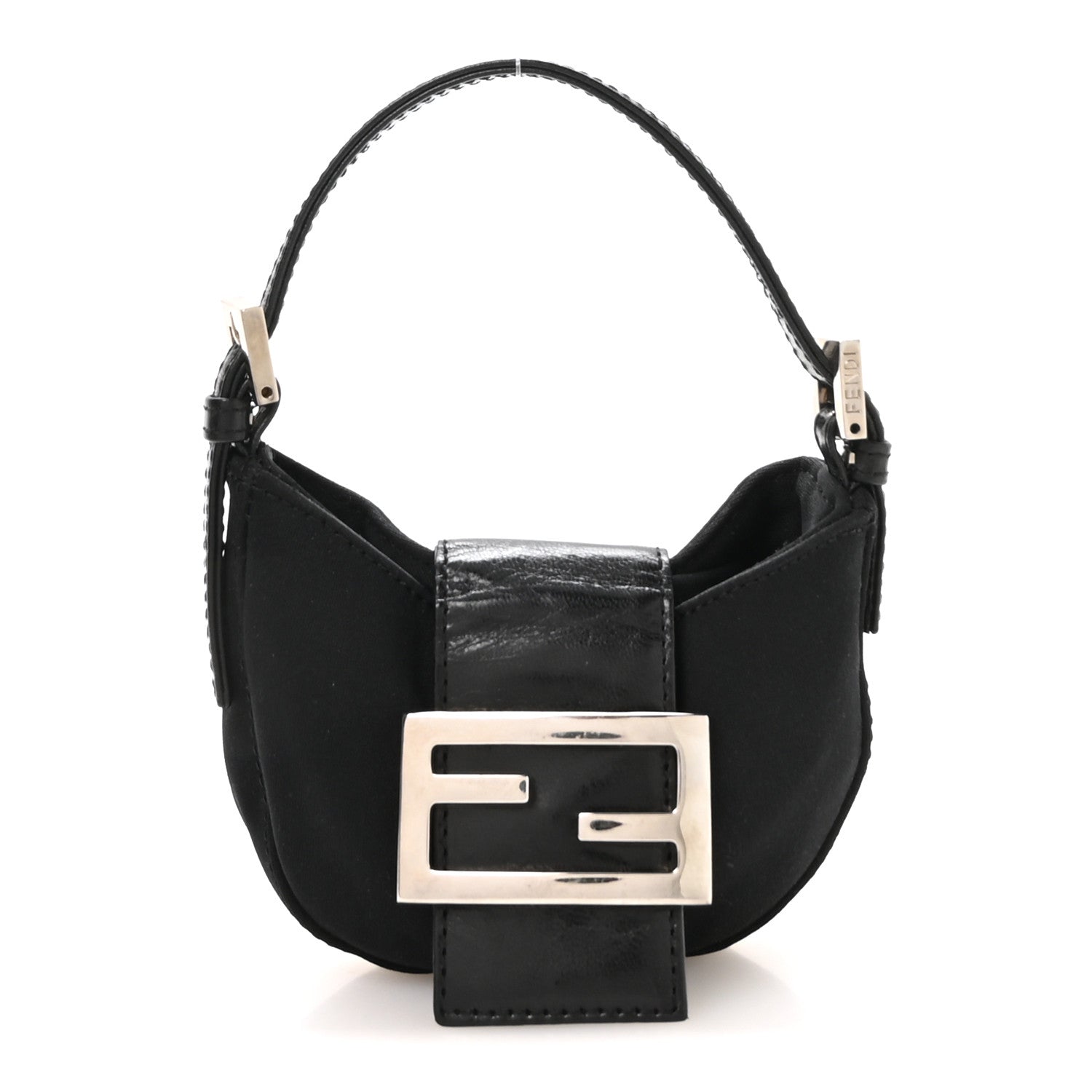 Fendi Neoprene Mini Half Moon Baguette  Black 1 of 10