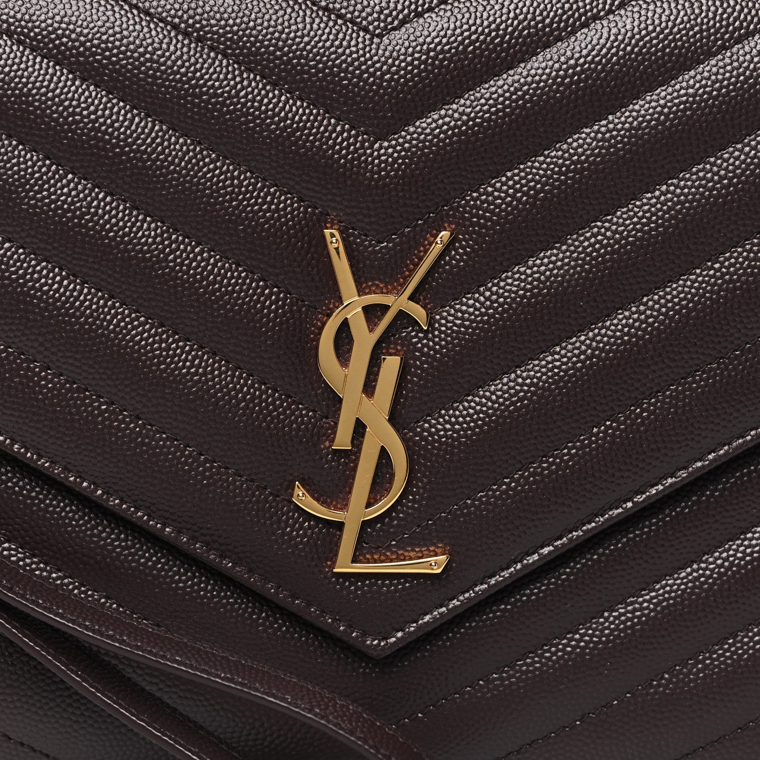 Saint Laurent Grain De Poudre Matelasse Chevron Monogram Envelope Clutch Rouge Legion 8 of 9