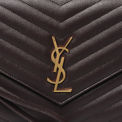 Saint Laurent Grain De Poudre Matelasse Chevron Monogram Envelope Clutch Rouge Legion 8 of 9
