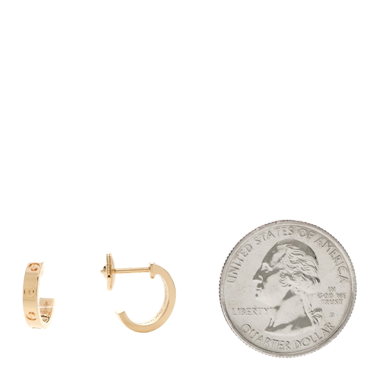18K Yellow Gold Small LOVE Hoop Earrings