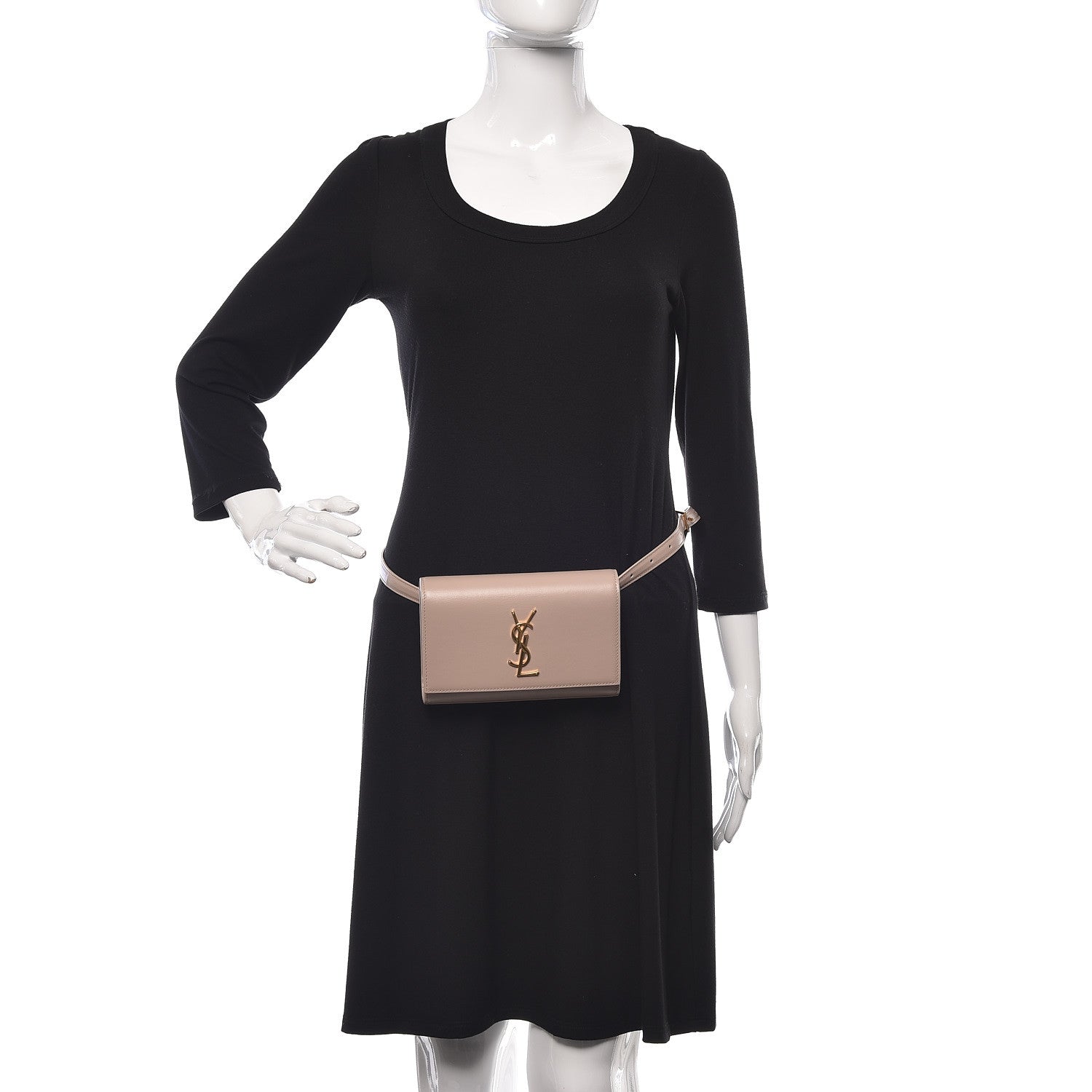 Saint Laurent Smooth Calfskin Monogram Kate Belt Bag Natural 2 of 9