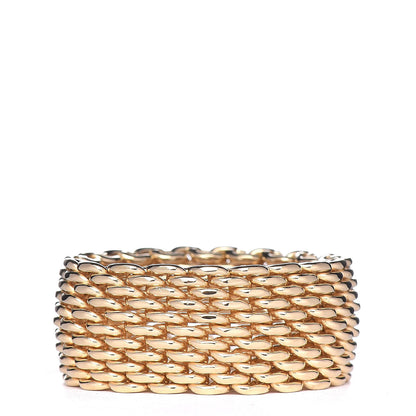 Tiffany 18K Yellow Gold Wide Somerset Mesh Ring 55 7.25 3 of 4