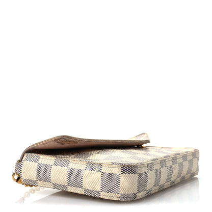 Louis Vuitton Damier Azur Pochette Felicie Chain Wallet Rose Ballerine 5 of 13