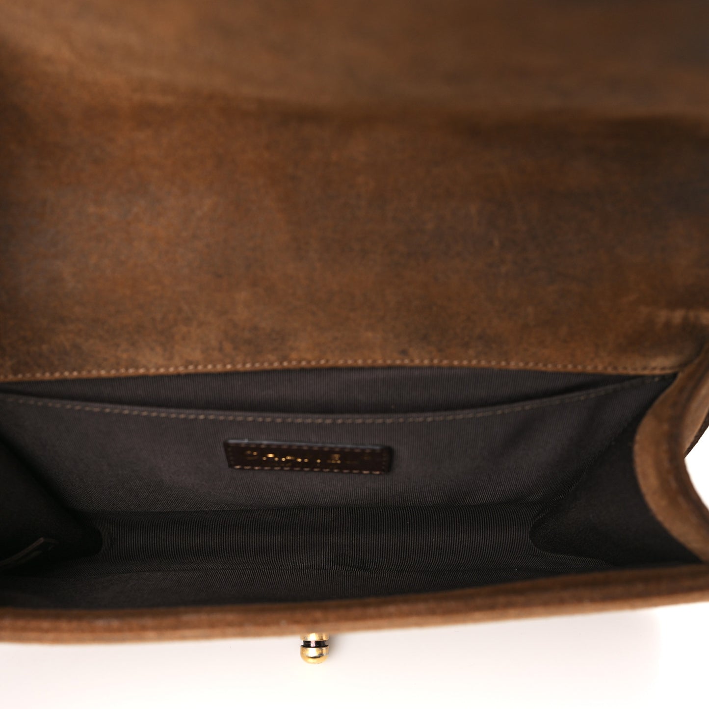 Aged Calfskin Nubuck Quilted Medium Boy Flap Brown Green